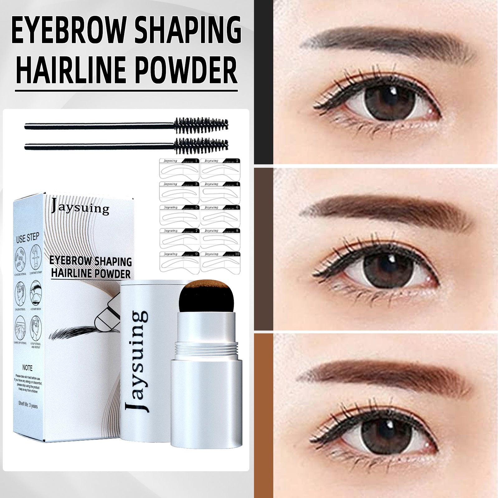 Jaysuing Eyebrow Printing Set Eyebrow Powder Hairline Retouching Eyebrow Shape Portable Hairline Eyebrow Repair Shadow Powder