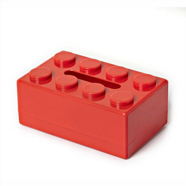 ABS Building Block Shaped Tissue Box Wall-mounted Creative Face Towel Box Organizer Perforation-free Removable
