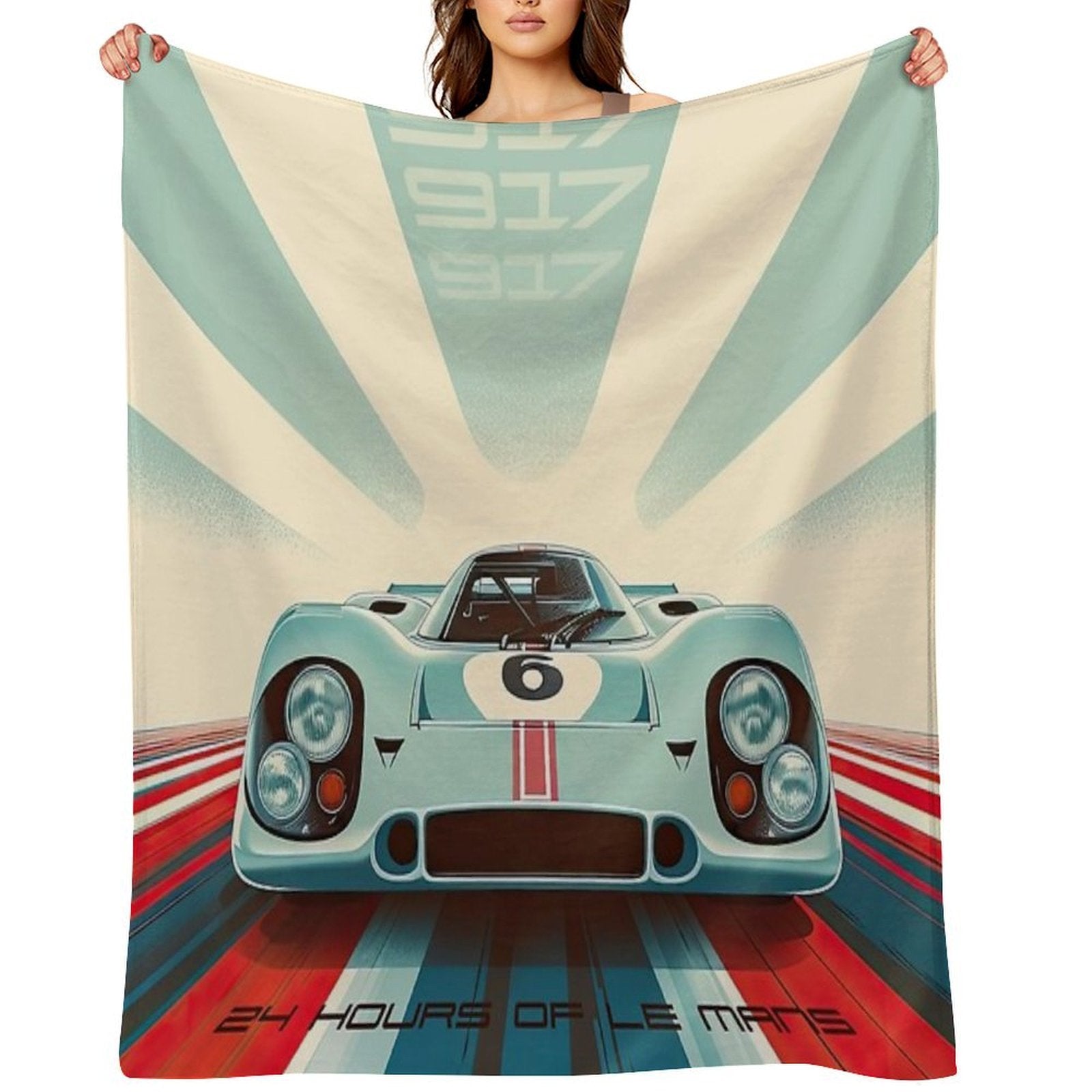 Porsche 917 24 Hours of Le Mans Race Car Premium Throw Blanket