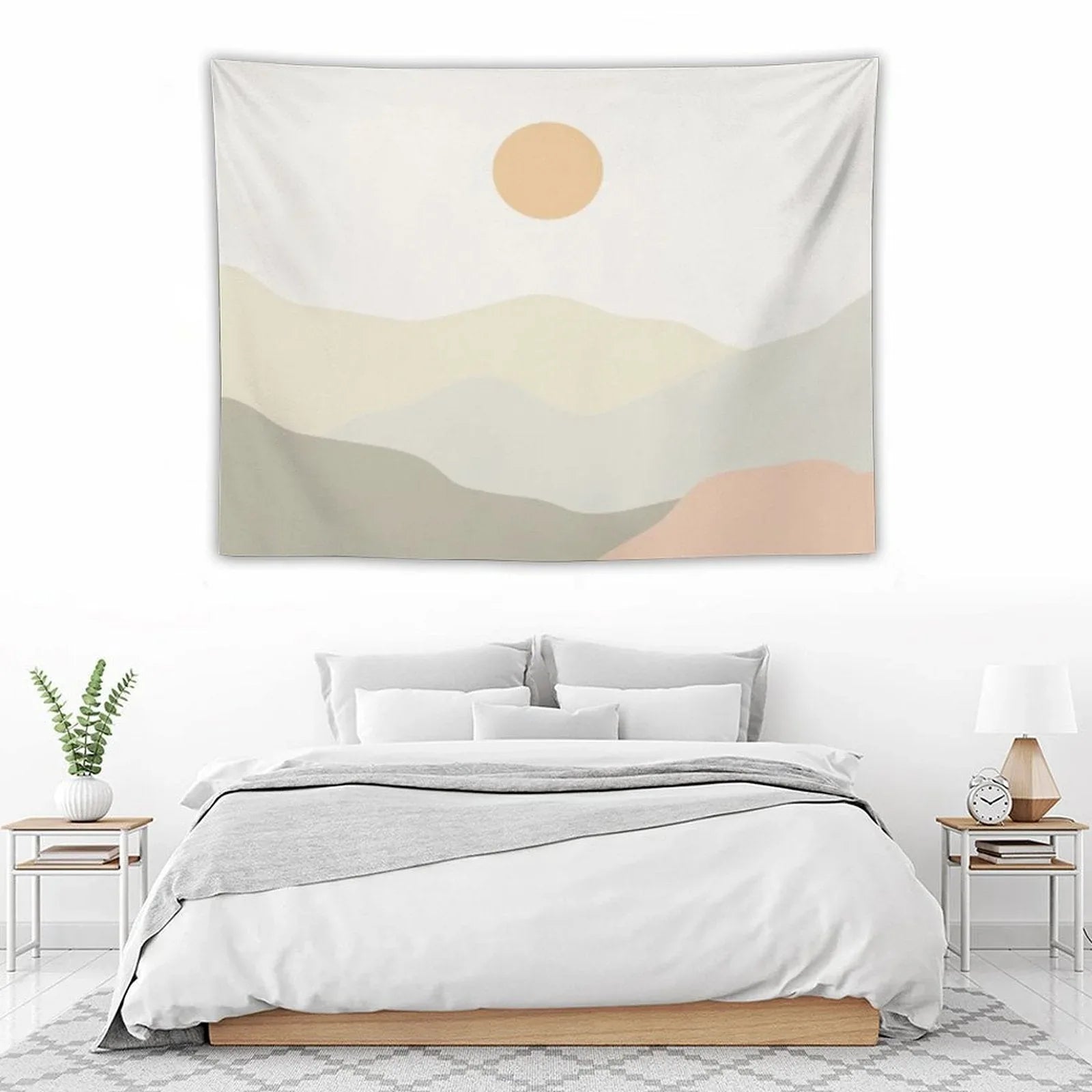 Minimalist Landscape Mountains Tapestry