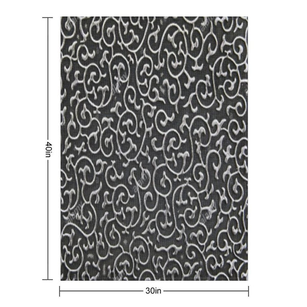 Fabric Design with Black Background Sustainable Throw Blanket