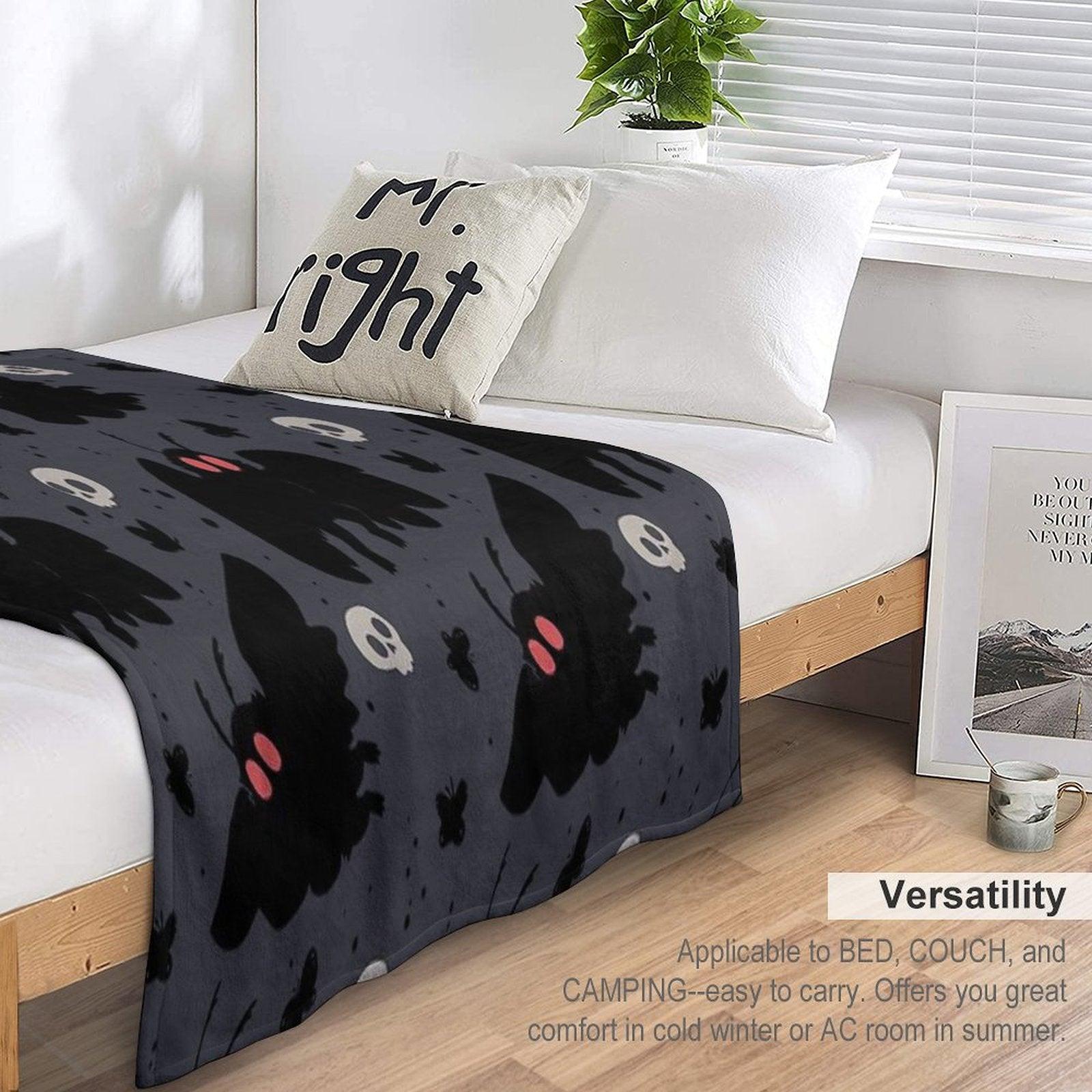 Mothman - Night Grey Throw Blanket