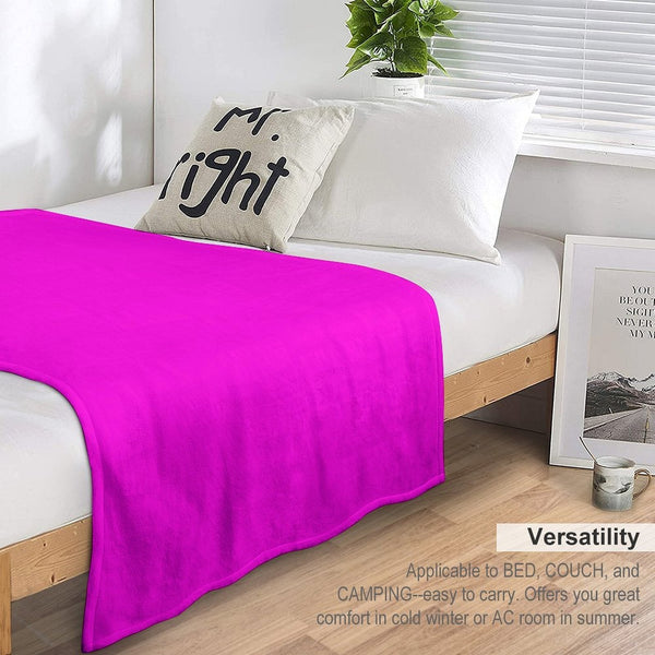 Fluorescent Neon Hot Pink Machine-washable Throw Blanket