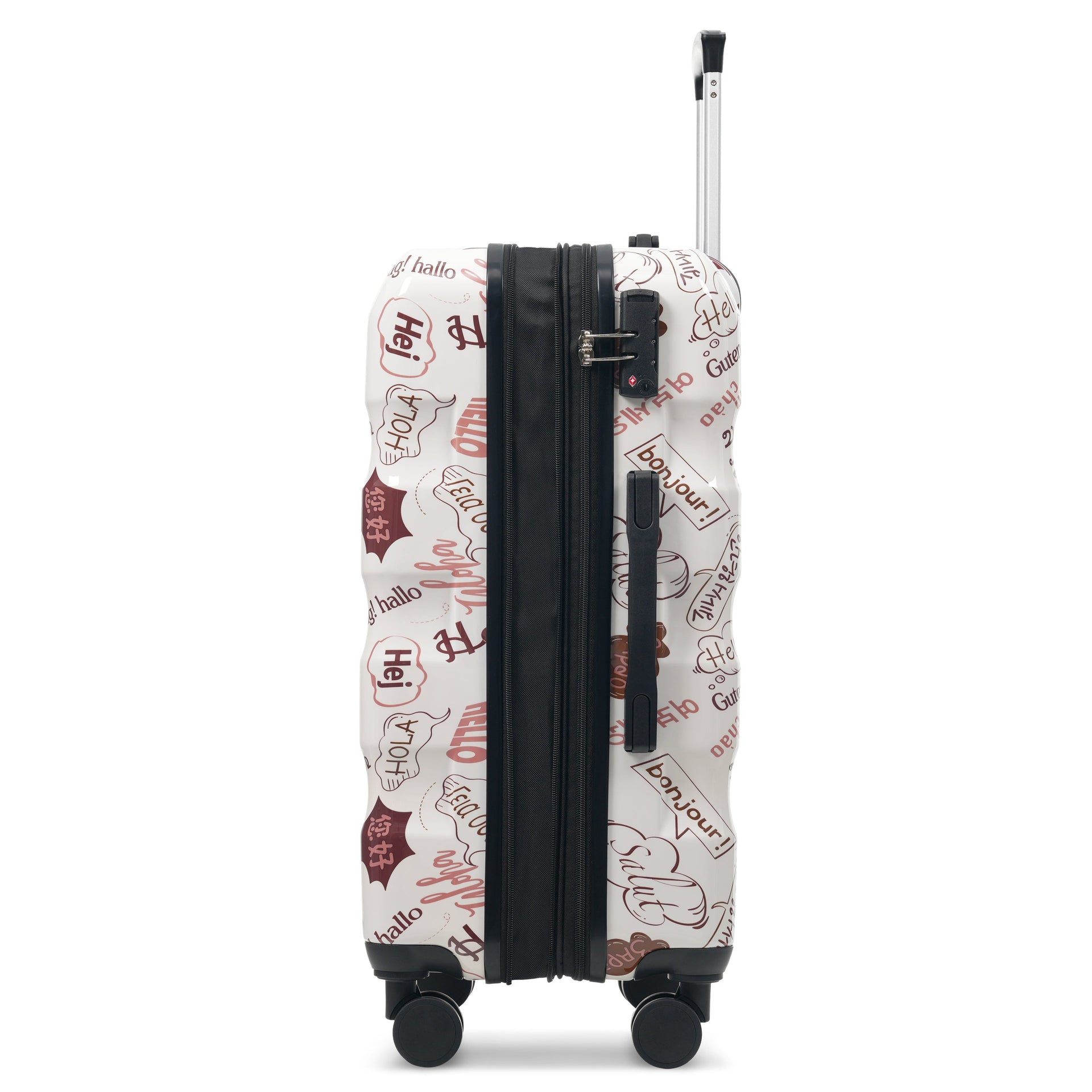 Lightweight Glossy Hardshell Travel Suitcase with Spinner Wheels and TSA Lock
