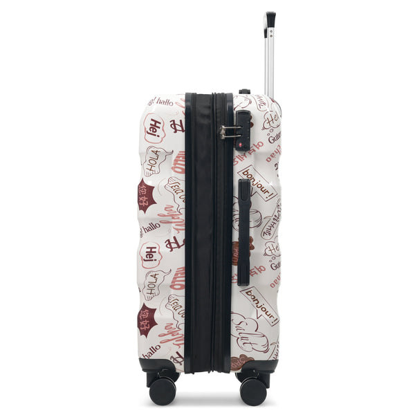 Lightweight Glossy Hardshell Travel Suitcase with Spinner Wheels and TSA Lock