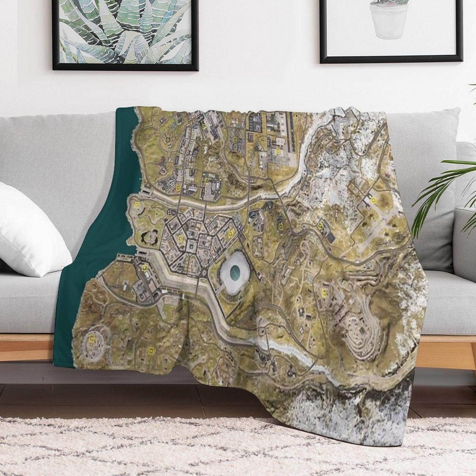 COD WARZONE MAP Throw Blanket