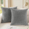 CaliTime Throw Pillow Covers Decorative 22 X 22 Inches Pack of 2 Cozy Chenille Cushion Cases for Couch Sofa Bed Living Room Home Medium Grey