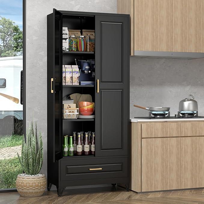 Pantry Kitchen Cabinet with Drawer, 75
