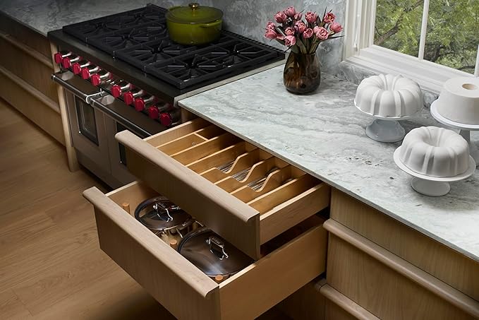 Rev-A-Shelf Trim-to-Fit Silverware Drawer Organizer For Kitchen Utensils, Cutlery Cabinet Storage Divider Insert, 33