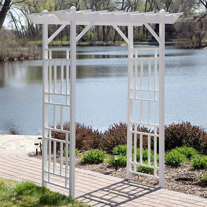 Dura-Trel Outdoor Garden Arch, Wellington Arbor Trellis for Climbing Plants, 72