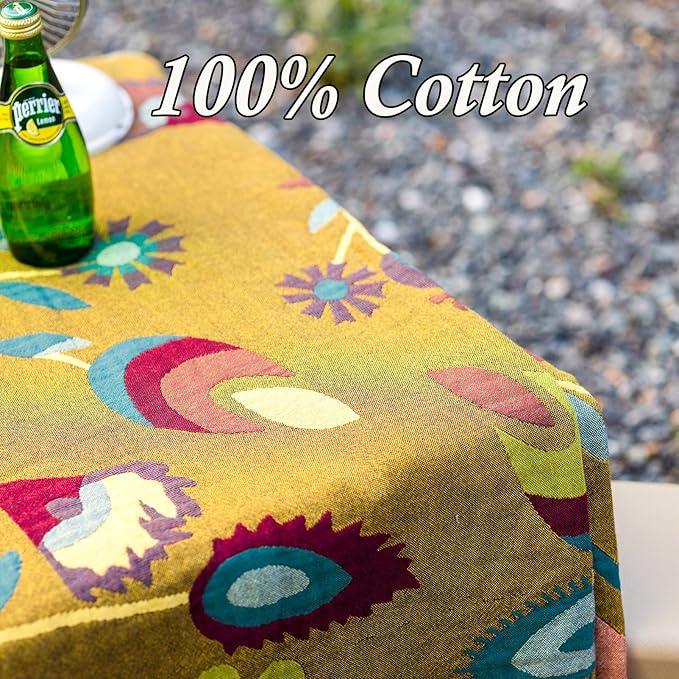 Snycler Boho Throw Blanket for Bed, 100% Organic Cotton Muslin Soft Throw-Yellow Boho Floral Farmhouse Rustic Spring Summer Fall Decor Blanket for Couch Sofa Quilt and Gift, 60