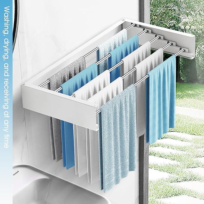 Drying Rack Clothing,Clothes Drying Rack Wall Mounted,Collapsible Hanging Racks for Laundry,Laundry Drying Rack,Wall Mounted Clothes Rack(31.5
