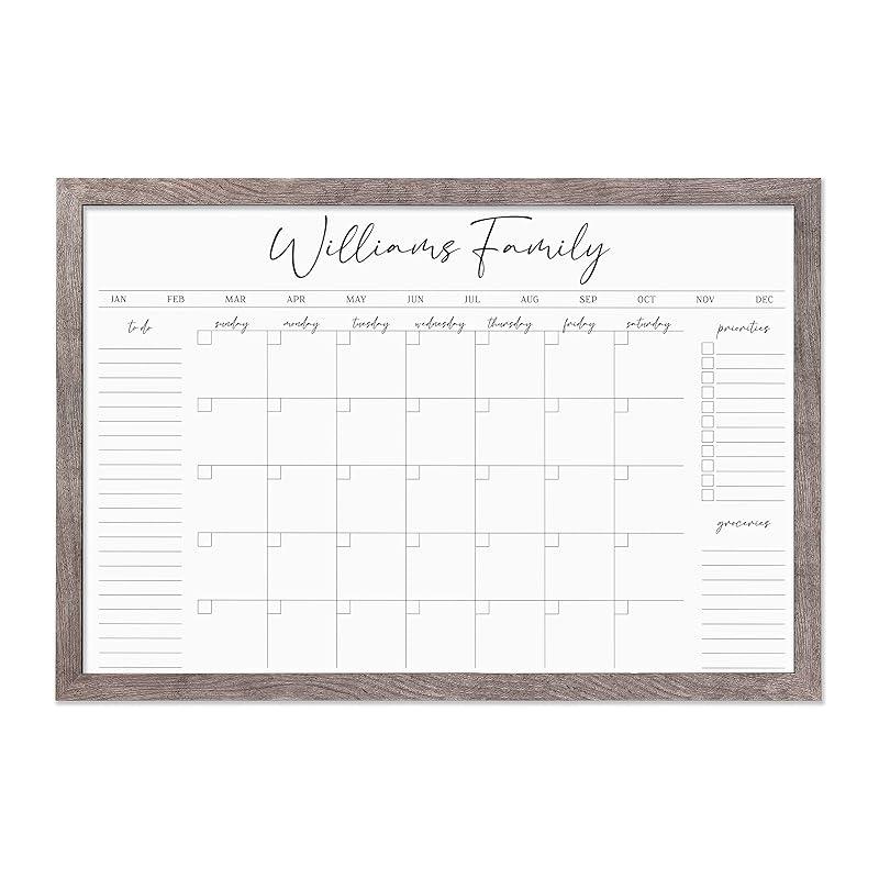 Personalized Dry Erase Wall Calendar with Custom To do list and Notes Organization Sections | Large Whiteboard Calendar (36