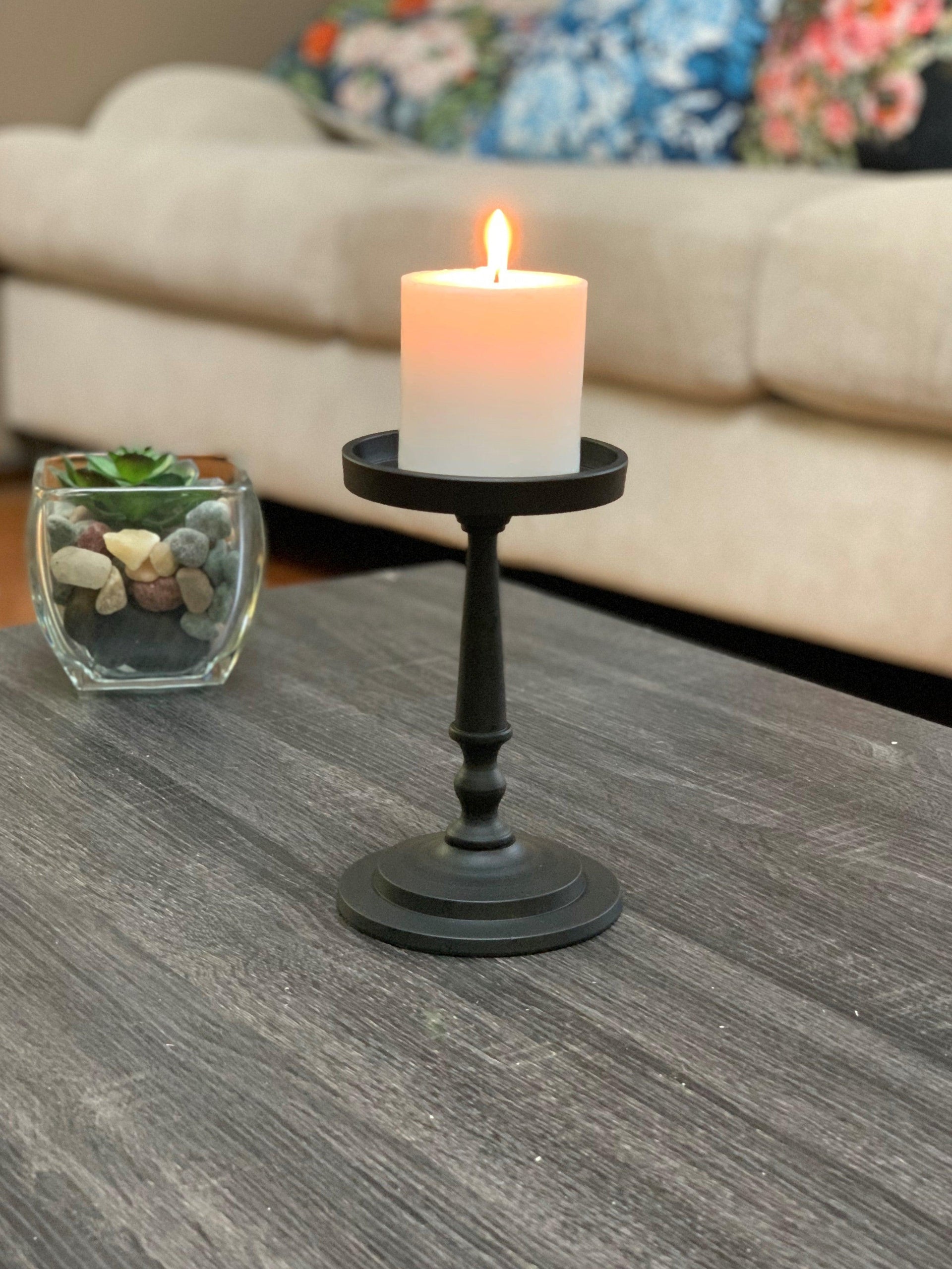 Vibhsa Pillar Candle Holder - Matte Black (7