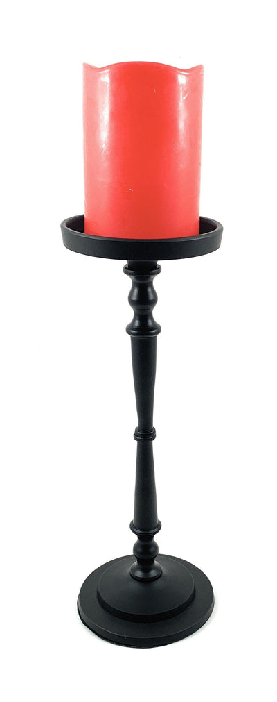 Vibhsa Pillar Candle Holder | Matte Black, 11.5