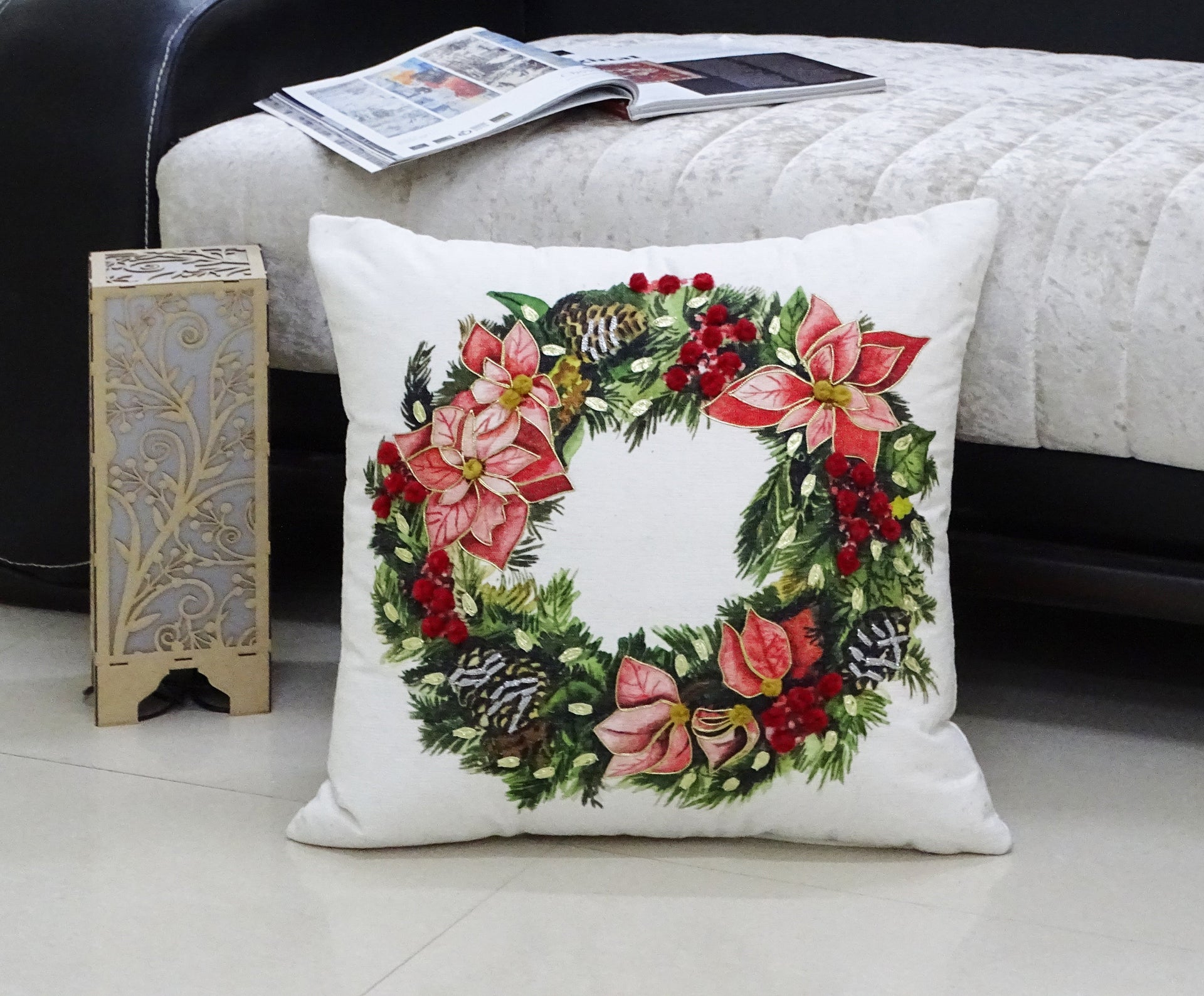 Christmas Wreath Decorative Throw Pillow 20
