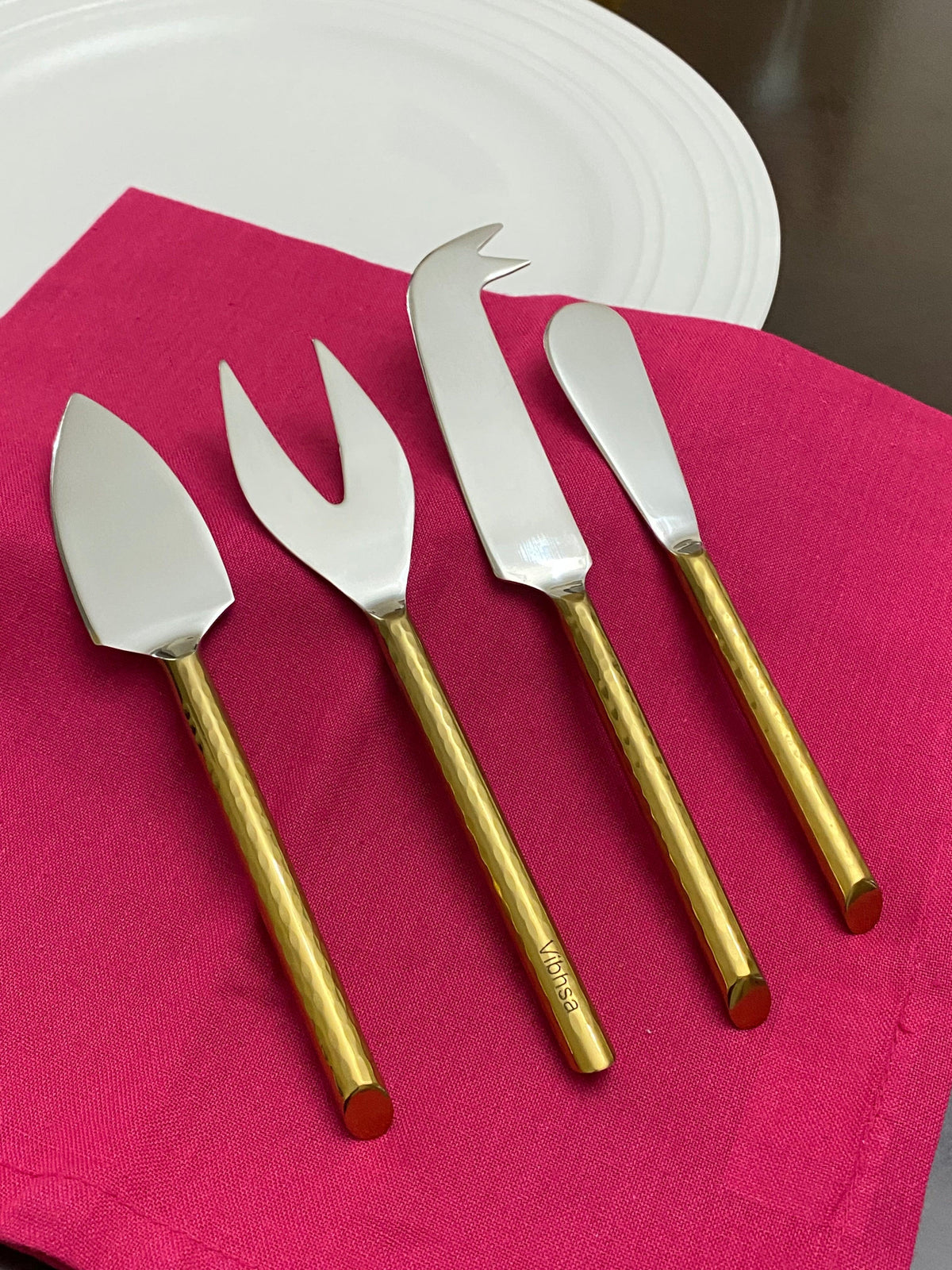 Vibhsa Gold Cheese knives set of 4
