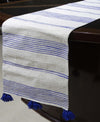 Cotton Table Runner with Blue Stripes 16