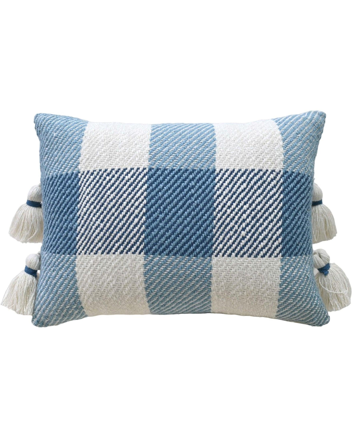 Vibhsa Handloom Woven Textured Plaid Decorative Pillow with Insert