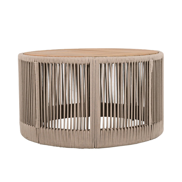 Outdoor Rattan Rope & Acacia Wood Coffee Table