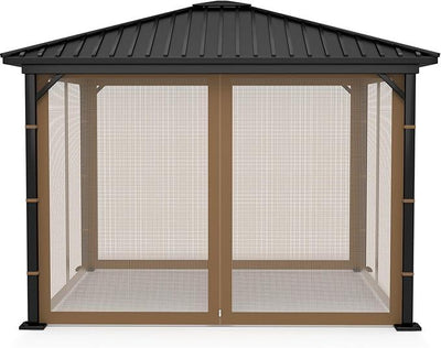 Gazebo Replacement Netting Screen Mosquito Net Screen Walls for 10 x 10 ft Outdoor Gazebo Canopy, 4-Panel with Double Zippers for Outdoor Patio (Only Netting)