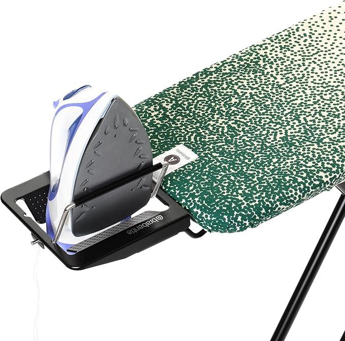 Brabantia Size A Compact Small Ironing Board (43x12 in) 7 Height Options, Adjustable Steam Iron Rest Holder (New Dawn) Non-Slip Feet, Anti-Collapse Child Locks