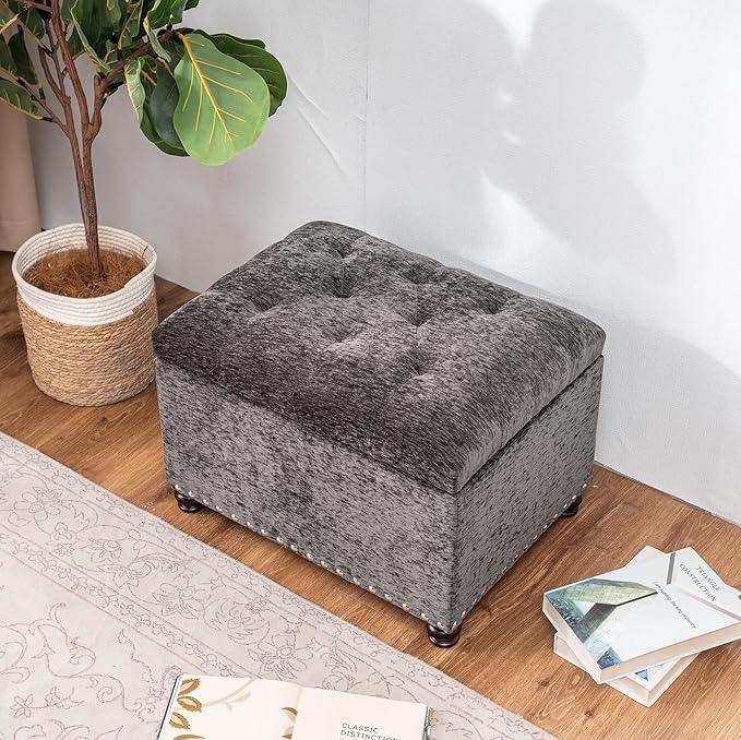 Joveco Storage Ottoman Bench, Rectangle 24