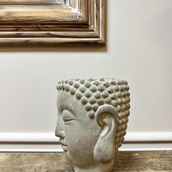 CEMENT WALL MOUNT HANGING BUDDHA PLANTER