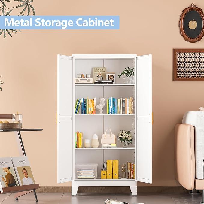 White Metal Storage Cabinet, 48