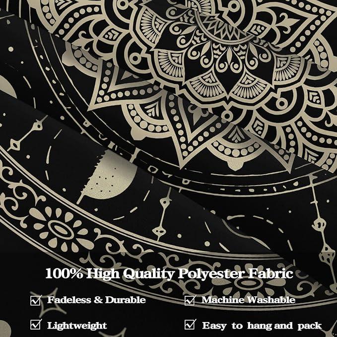 Lunerfex Mandala Moon Tapestry Boho Tapestry for Bedroom Black Tapestries Wall Hanging Living Room Wall Art and Home Decor 44x60