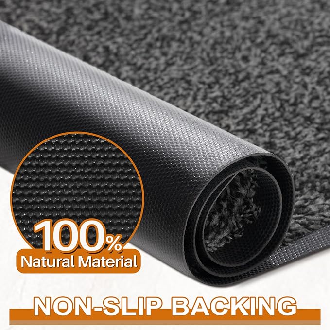 Mibao Front Door Mat, Dirt Trapper Welcome Mat for Outdoor Indoor, Non-Slip Waterproof Doormat, Durable Machine Washable Low Profile Entry Rug for Back Door Outside Patio Porch, 48