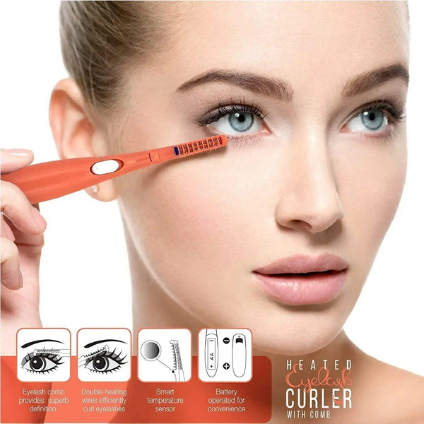 Heated Eyelash Curler With Comb, Provides Long Lasting Curl In Seconds - Gifts for You 'n Me