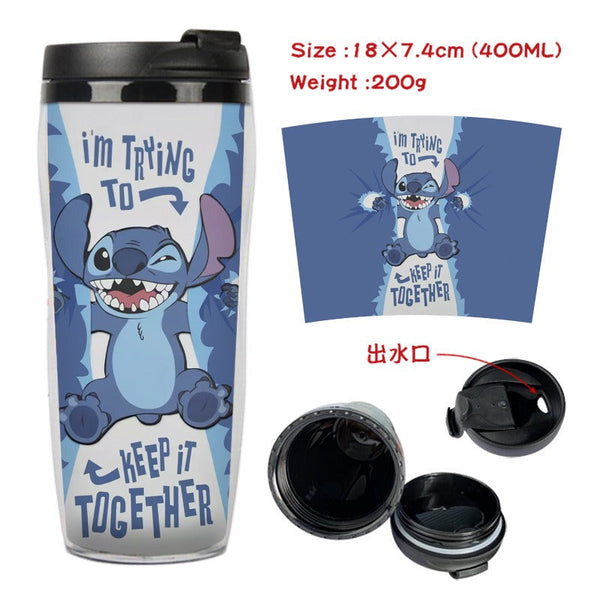Stitch Stitch animation peripheral double-layer insulated plastic cup two-dimensional cartoon tea cup cold water kettle water cup