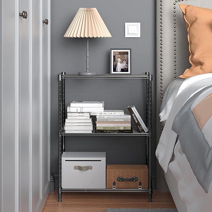 450 lbs Steel Storage Shelving 3-Tier Utility Shelving Unit Steel Organizer Wire Rack for Home,Kitchen,Office (11.8