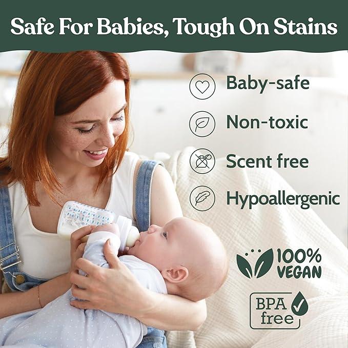 Roobi Detergent Tablets Compatible with Baby Brezza Bottle Washer Pro. Removes Milk Residue & Odor, Hypoallergenic Carbon Neutral Formula. 120 Count.