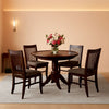 Mahogany Dining Table Set 5 Piece With Linen Chairs - Hlno5-mah-c
