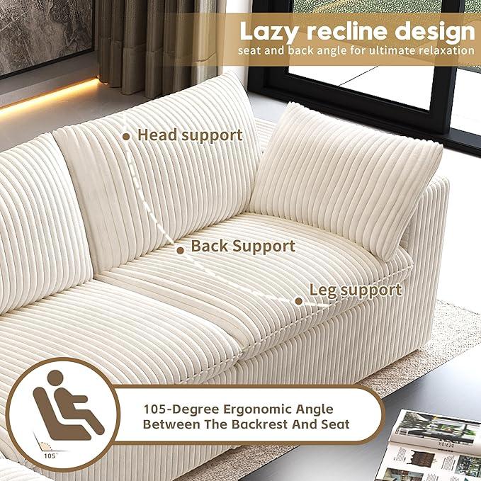 Oversized Modular Sectional Cloud Couch,157.5