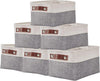 DECOMOMO Small Storage Basket, Closet Storage Bins, Baskets for Organizing Shelves (Grey & White, Small - 6 Pack)