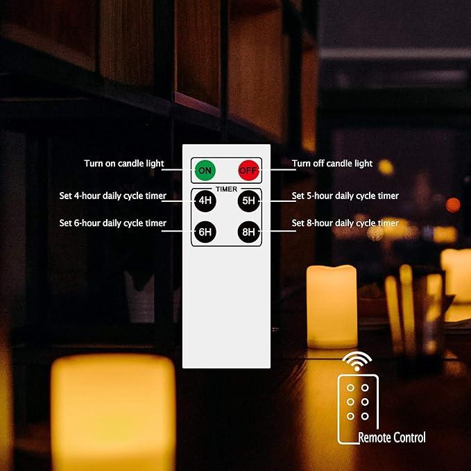 CANDLE CHOICE Waterproof Outdoor Battery Operated Flameless Candles with Remote Timer Plastic Flickering Fake Electric LED Pillars for Lantern Garden Wedding Christmas Decorations 3x4 Inches 3 PCS