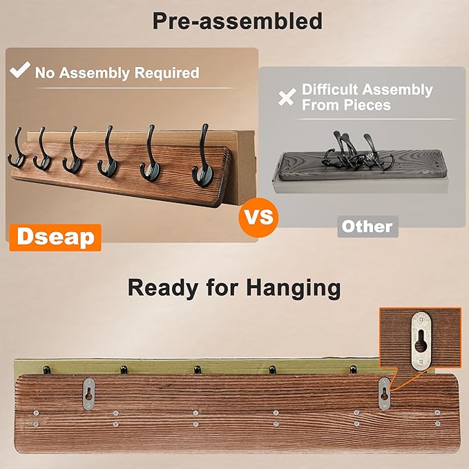 Dseap Wall Mounted Coat Rack: 38-1/4