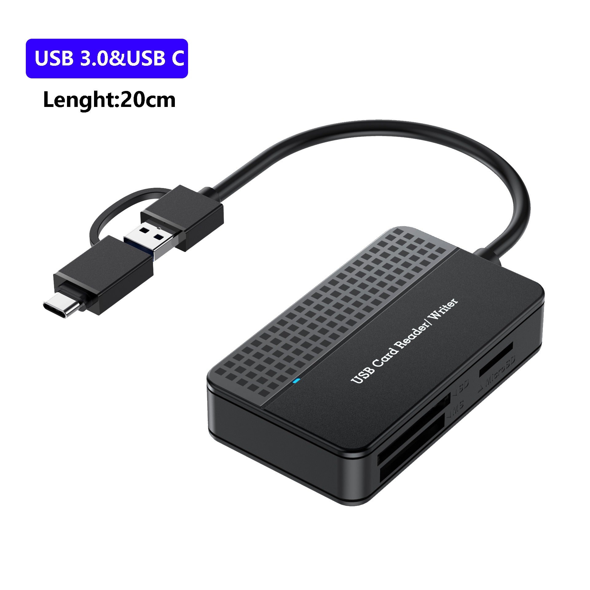USB 3.0 Four in One USB 3.1 CF SD TF MS Memory Card/DSLR Camera Card Reader Type-c