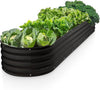 Galvanized Raised Garden Beds Outdoor // 8×2×1 ft Planter Raised Beds for Gardening, Vegetables, Flowers // Large Metal Garden Box (Black) // Patented Tool-Free Design