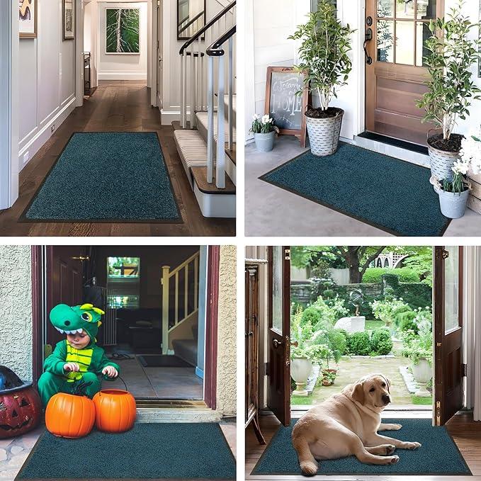 Mibao Front Door Mat, Dirt Trapper Welcome Mat for Outdoor Indoor, Non-Slip Waterproof Doormat, Durable Machine Washable Low Profile Entry Rug for Back Door Outside Patio Porch, 72