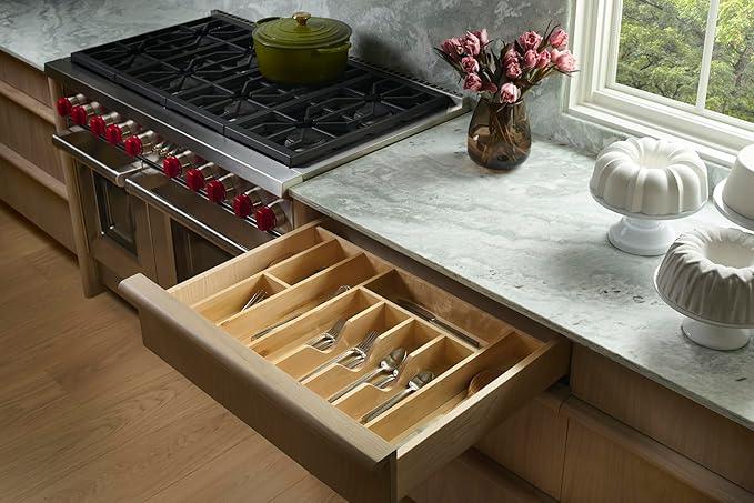 Rev-A-Shelf Trim-to-Fit Silverware Drawer Organizer For Kitchen Utensils, Cutlery Cabinet Storage Divider Insert, 33