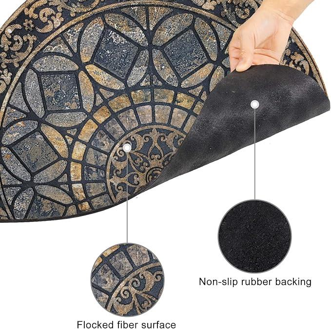 CHICHIC Entrance Door Mat Large 24 x 36 Inch Entry Way Doormat Front Door Rugs Outdoors Heavy Duty Welcome Mat Non Slip Rubber Back Low Profile for Garage, Patio, High Traffic Area, Grey