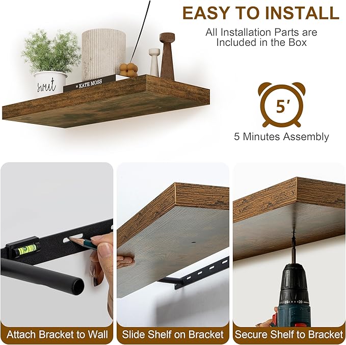 Floating Shelves, 8 Inch Deep Floating Shelves, 24