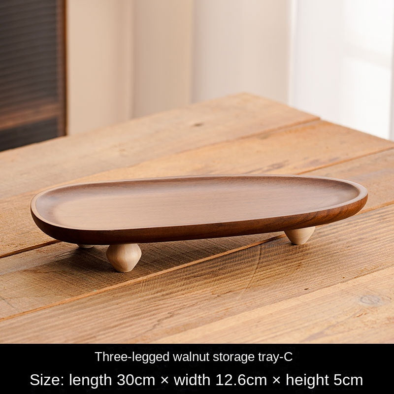 Rustic Wooden Tray Irregular Fruit Plate Dessert Plate Snack Home Storage Tray