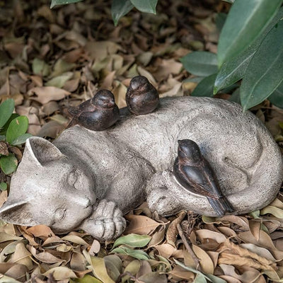 Sleeping Cat Garden Statues Outdoor - 12