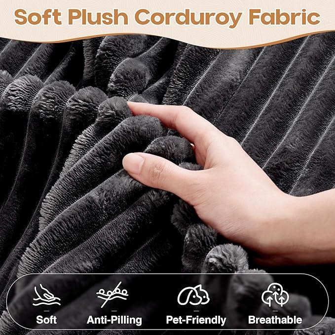 Cloud Sectional Couches for Living Room,U Shaped Modular Sofas No Assembly,135x107 Inches Plush Corduroy Oversized Floor Couch Set with Deep Seat Chaise,Grey