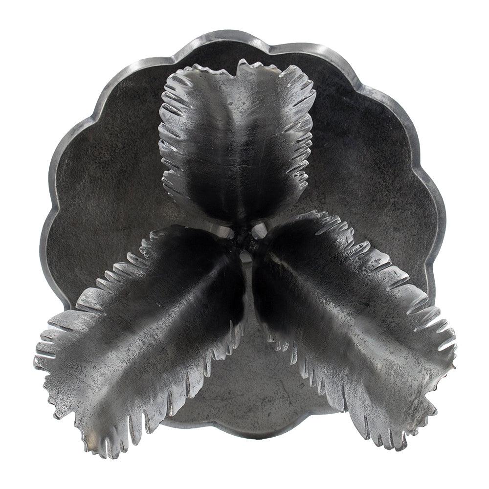 Silver Leaf Antique Aluminum Accent End Table